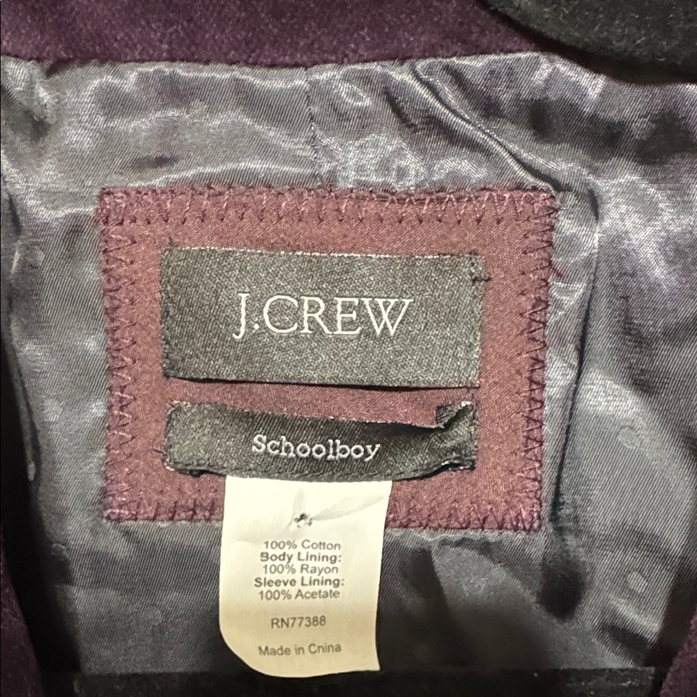 J. Crew Women's Deep Purple Velvet Blazer Chest 20” L 24” - Picture 2 of 5